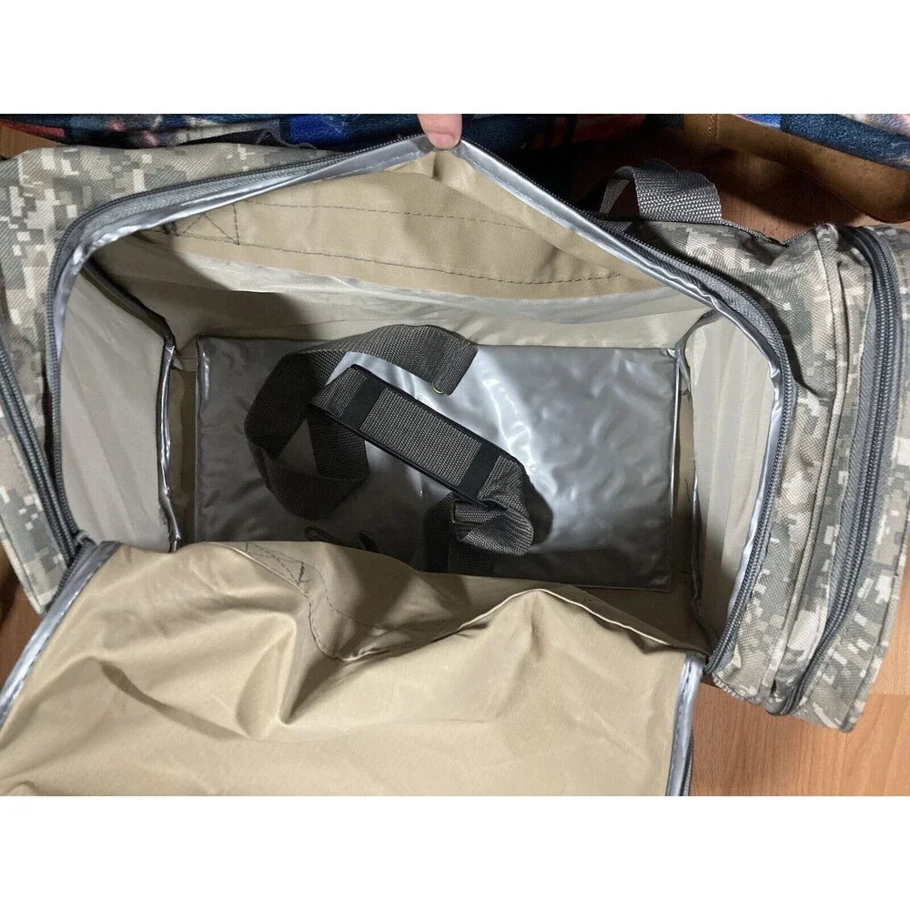 NRA Embroidered Camouflage Overnight Tote Duffel Weekender Canvas Bag • NWOT •